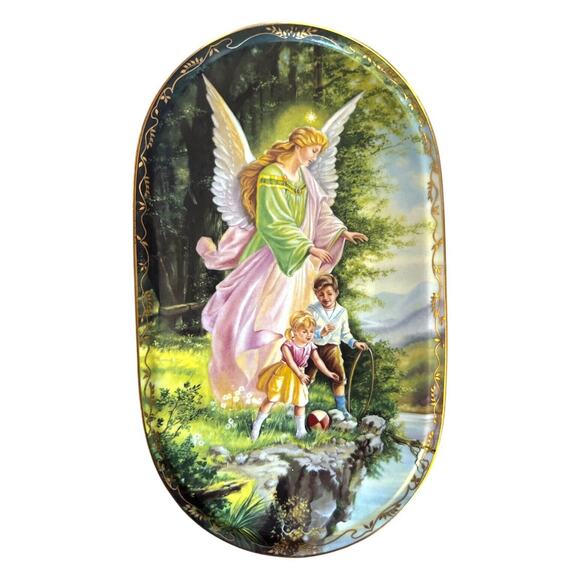 Heavenly Savior On The Rock Wall Plate Guardian Angel Of Man KA9657 1995 - Picture 1 of 5